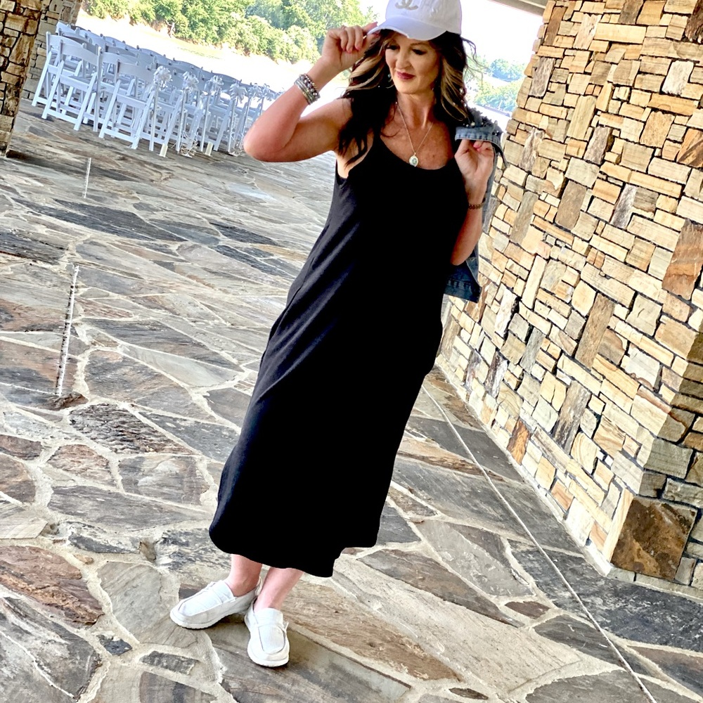 Black Wren Ribbed Knit Halter Dress